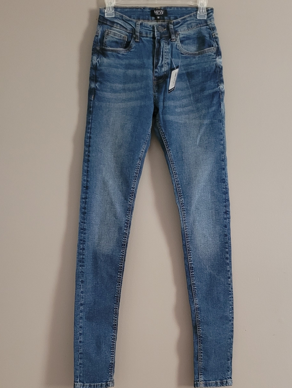 MAN Boohoo  Skinny Jeans in Vintage  Blue Wash 30R